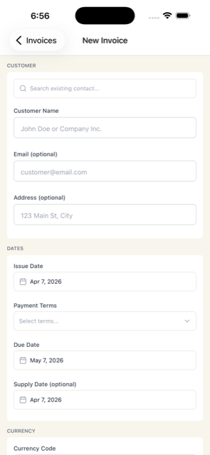 Invoice from your phone
