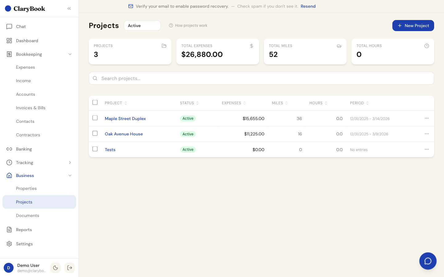 Per-property and per-project P&L